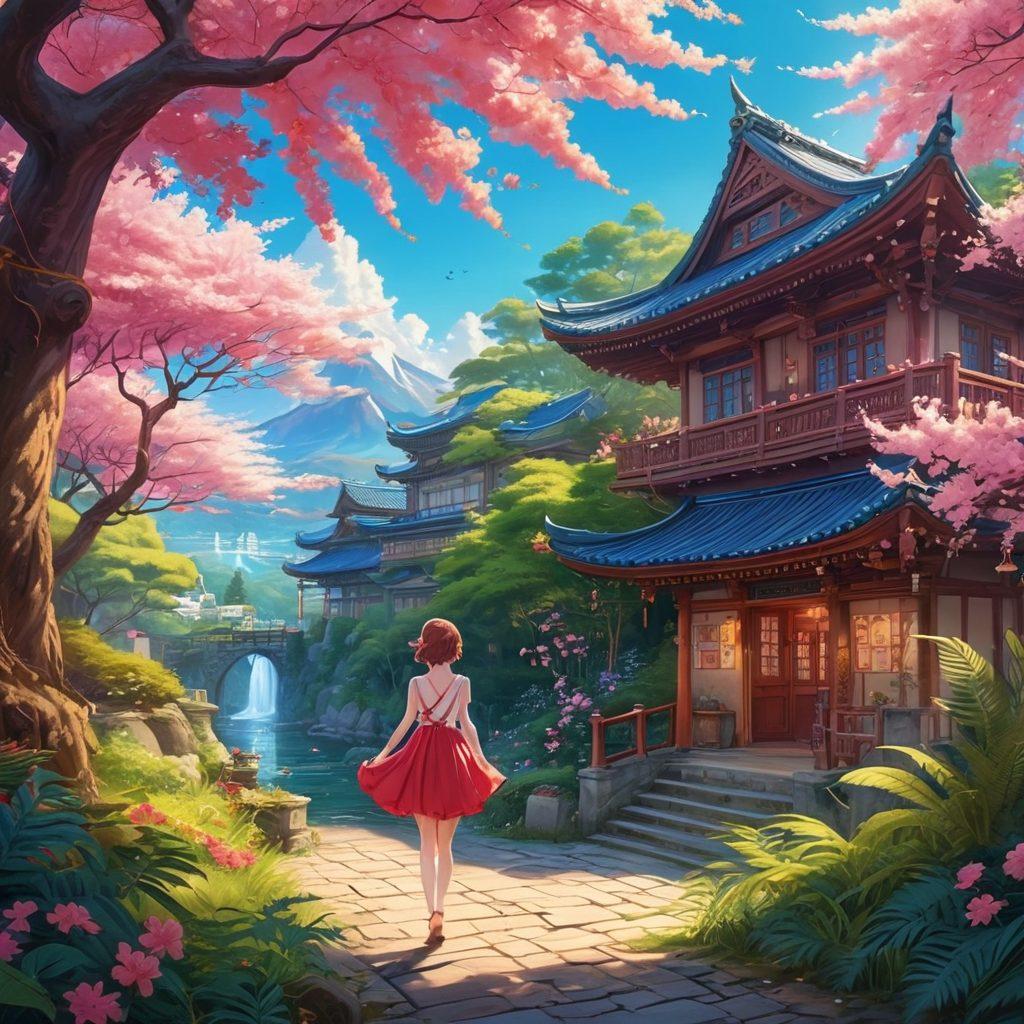 A captivating anime-style illustration depicting a variety of vibrant erotic scenes featuring diverse characters engaged in playful and sensual interactions. The background is a fantastical, colorful landscape filled with whimsical elements like cherry blossom trees and sparkling lanterns. Include hints of fantasy themes, such as magical creatures and charming architecture. The overall mood should be playful, inviting, and intriguing, encouraging deeper exploration into the world of hentai. vibrant colors. anime art style. detailed background.